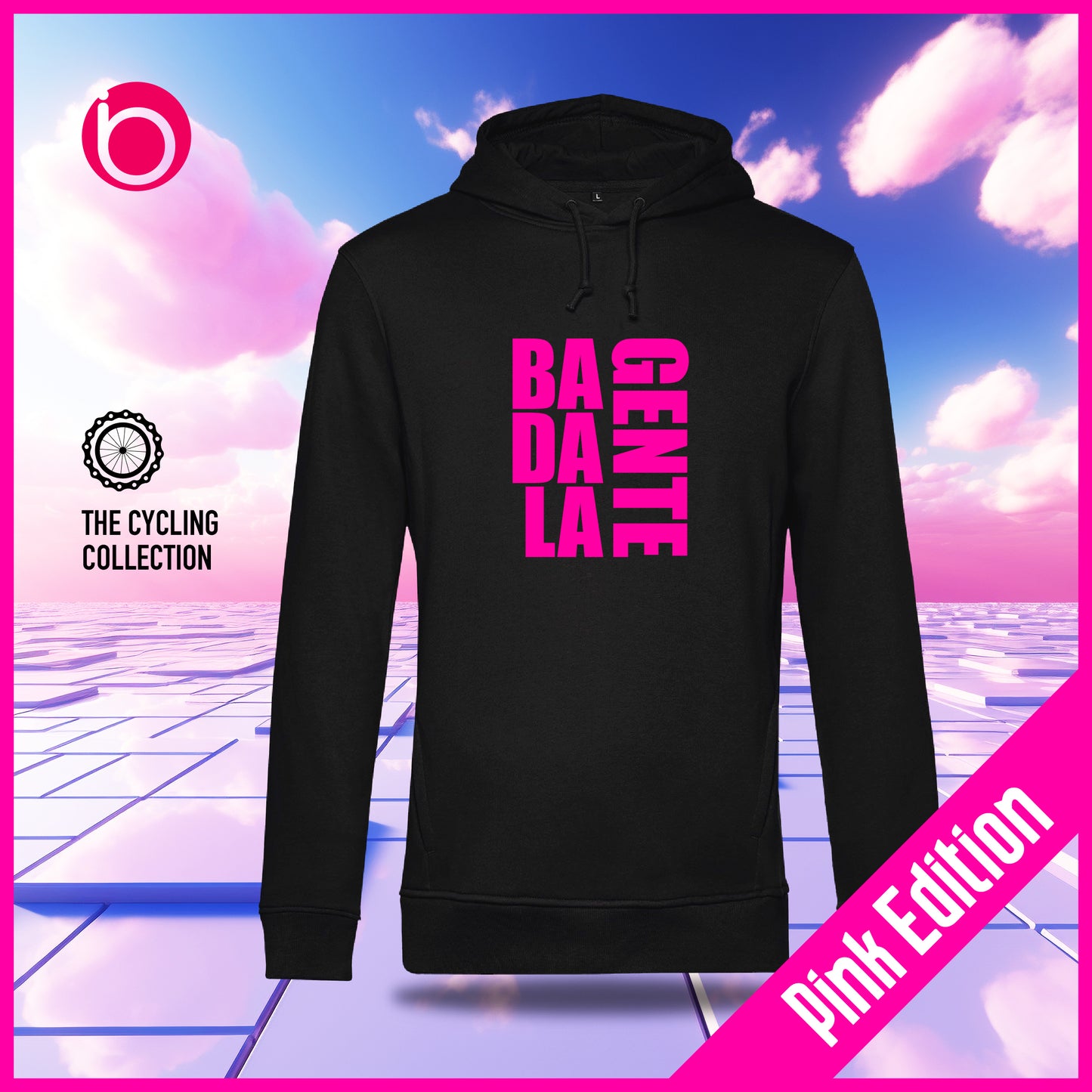 Felpa Cappuccio BADALAGENTE - PINK EDITION Black