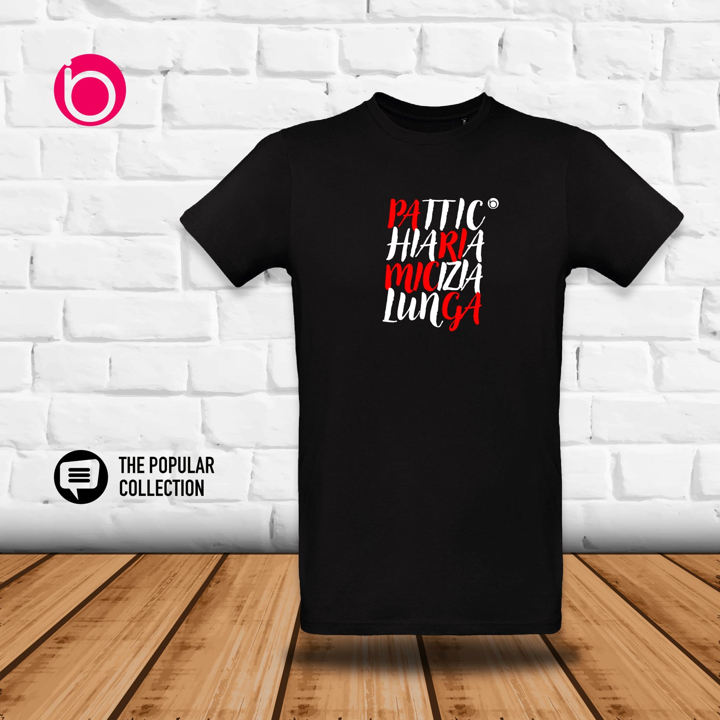 T-Shirt PATTI CHIARI AMICIZIA LUNGA - Black